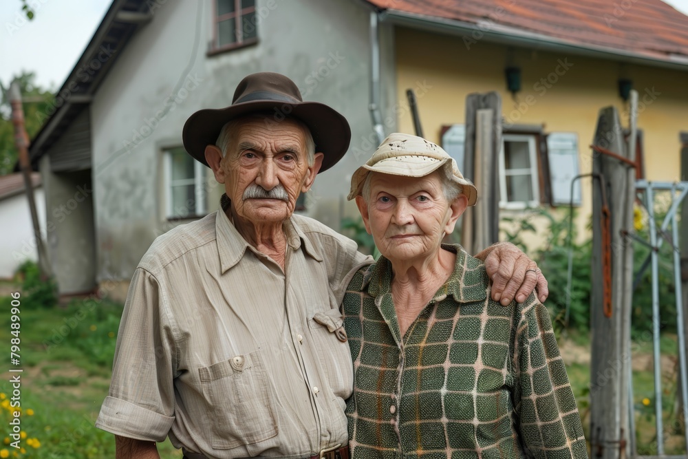 Time-Honored Couple in Rural Homestead. Generative AI. Time-Honored Couple in Rural Homestead. Generative AI.