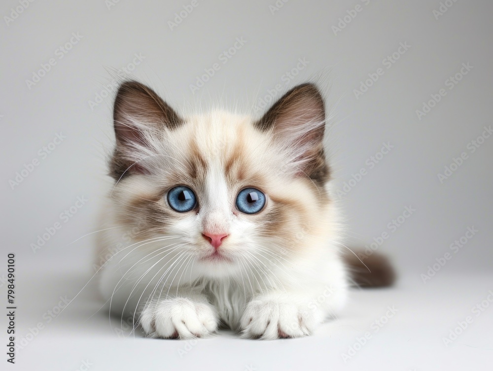 A cat on a white background