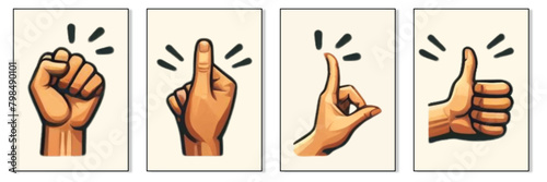 flat drawing illustration of hand expression