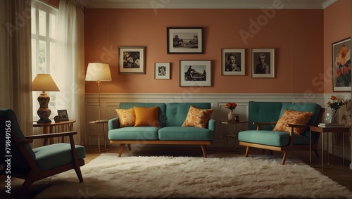 Wallpaper Mural  Retro and Vintage Nostalgic scenes reminiscent of the '60s, '70s, or '80s, focusing on fashion, technology, and interior design of the era ai_generated Torontodigital.ca