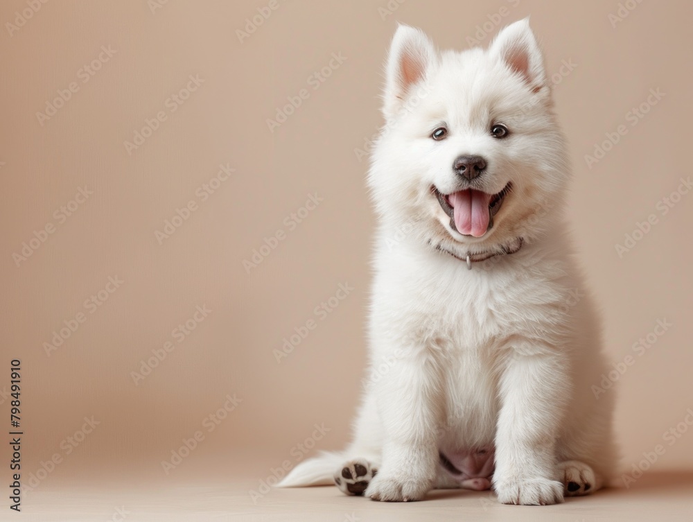 A small dog with a white background