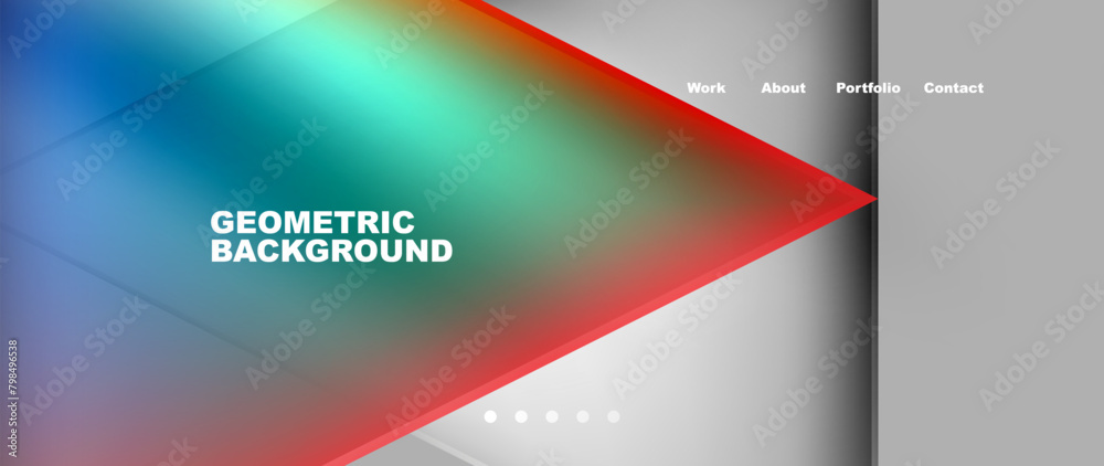 Metal triangles with colorful bright triangles. Geometric modern minimalist design template Metal triangles with colorful bright triangles. Geometric modern minimalist design template
