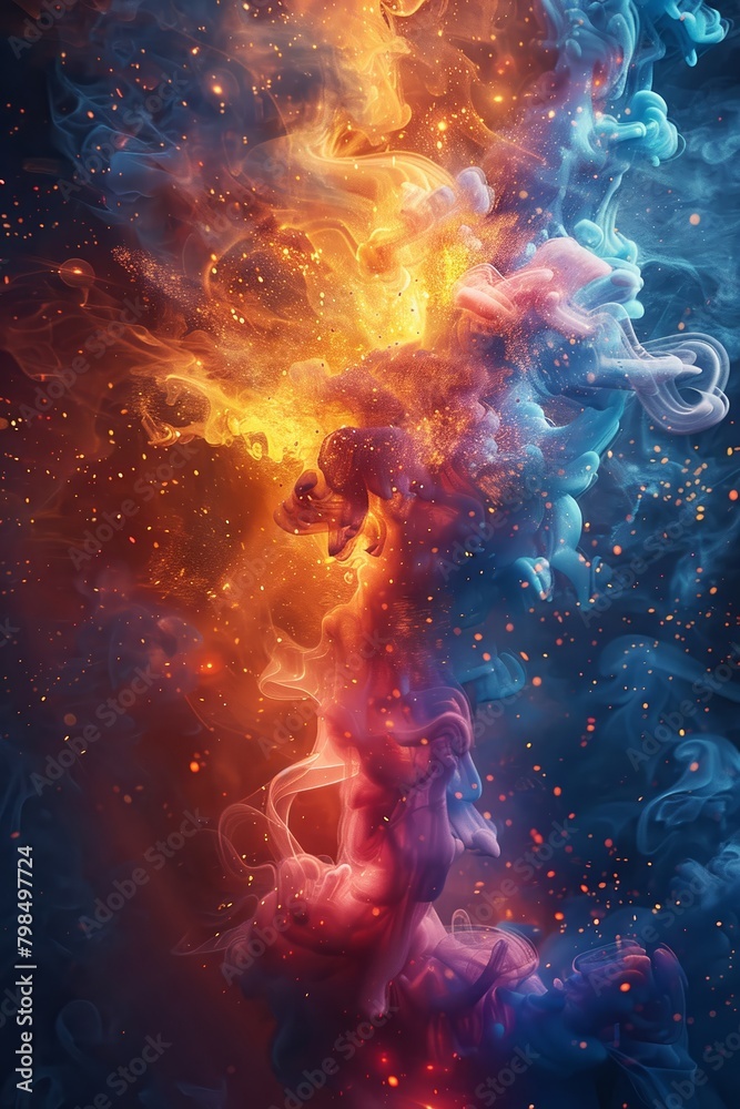 Intense bursts of vivid hues reminiscent of the fiery energy of a chili pepper. Intense bursts of vivid hues reminiscent of the fiery energy of a chili pepper.