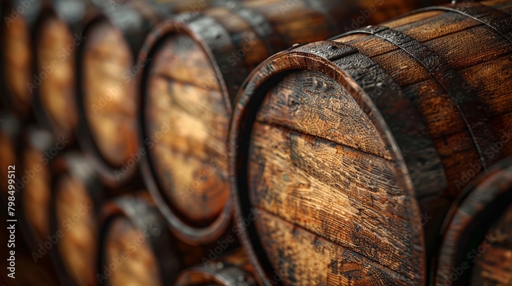 An attractive oak barrel maturing classic wine An attractive oak barrel maturing classic wine