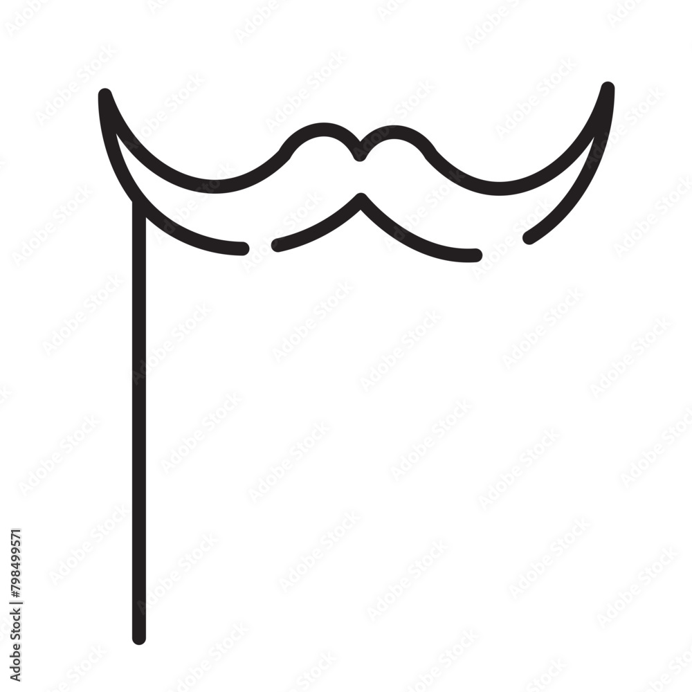 Fototapeta premium Circus Moustache Party Line Icon