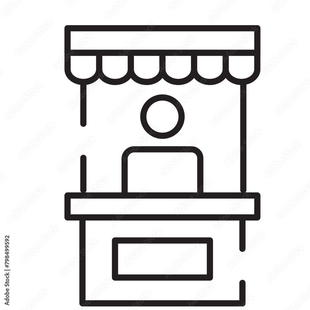 Fototapeta premium Circus Show Ticket Line Icon