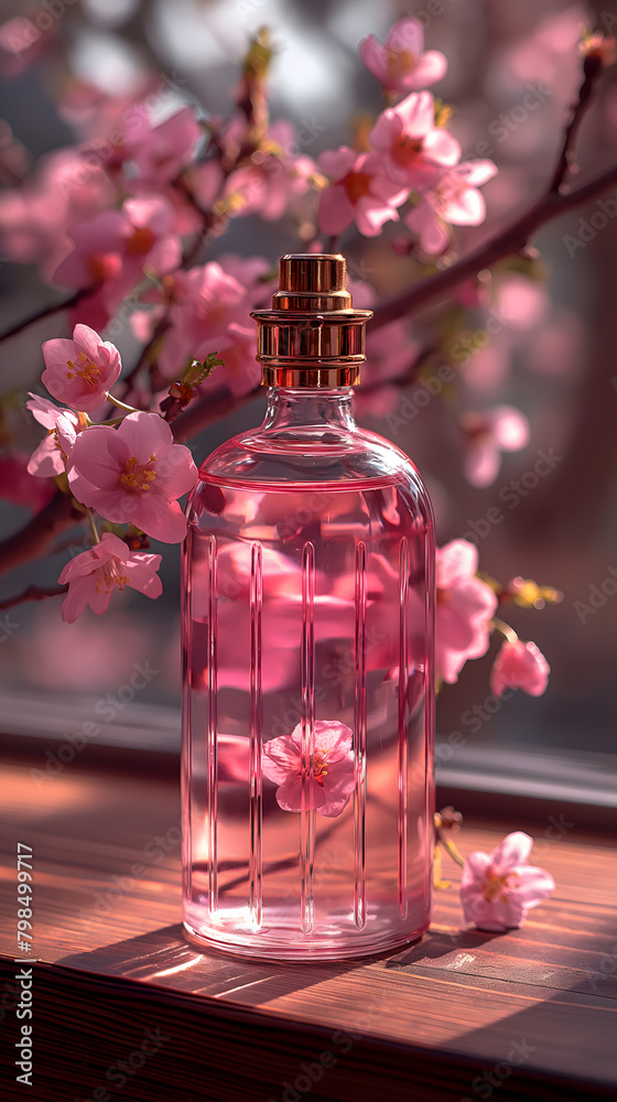 Enchanting Cherry Blossoms Encapsulated in a Perfume Bottle Enchanting Cherry Blossoms Encapsulated in a Perfume Bottle