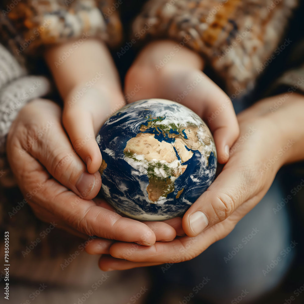 United Hands Holding the Earth in a Symbol of Global Unity and Care United Hands Holding the Earth in a Symbol of Global Unity and Care