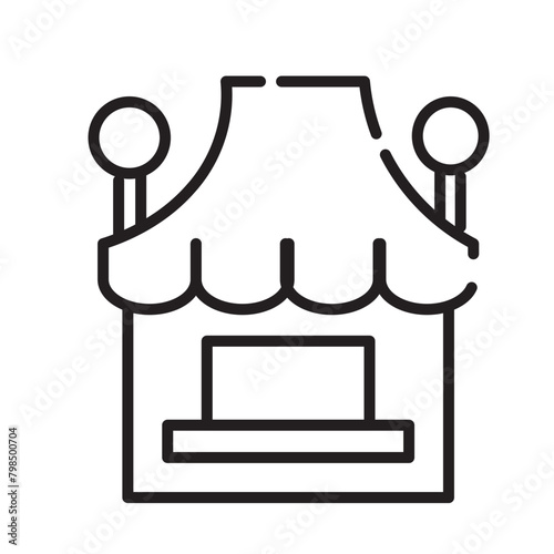 Booth Ticket Box Line Icon