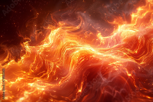 Abstract heat waves pulsating with fiery energy.