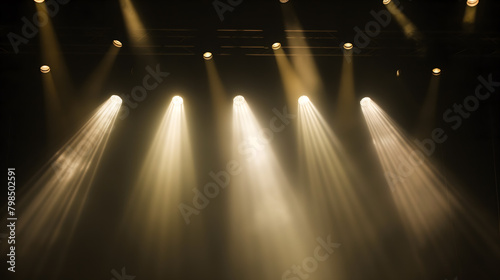 Dramatic Stage Lighting at a Concert Venue Captured in Photography
