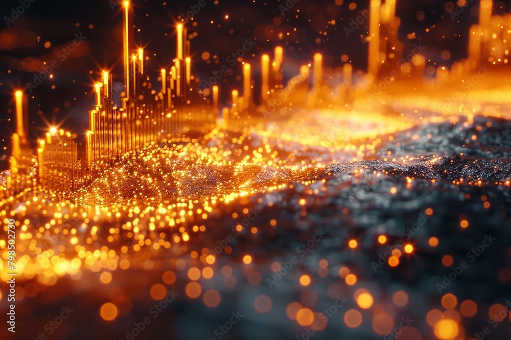 Tracking gold and oil prices on a digital display, highlighting the dynamic nature of investing in commodities. Tracking gold and oil prices on a digital display, highlighting the dynamic nature of investing in commodities.