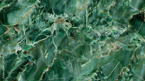Seamless tileable green marble background texture wallpaper. Generative AI