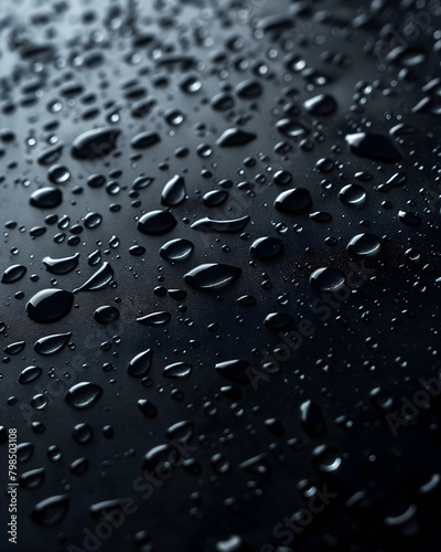 Dewdrops on a Dark Surface: Nature's Tiny Mirrors Reflecting Light