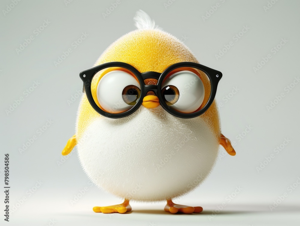 Obraz premium Egg wearing glasses