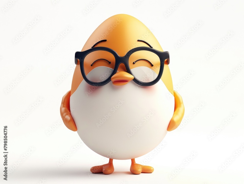 Obraz premium Egg wearing glasses