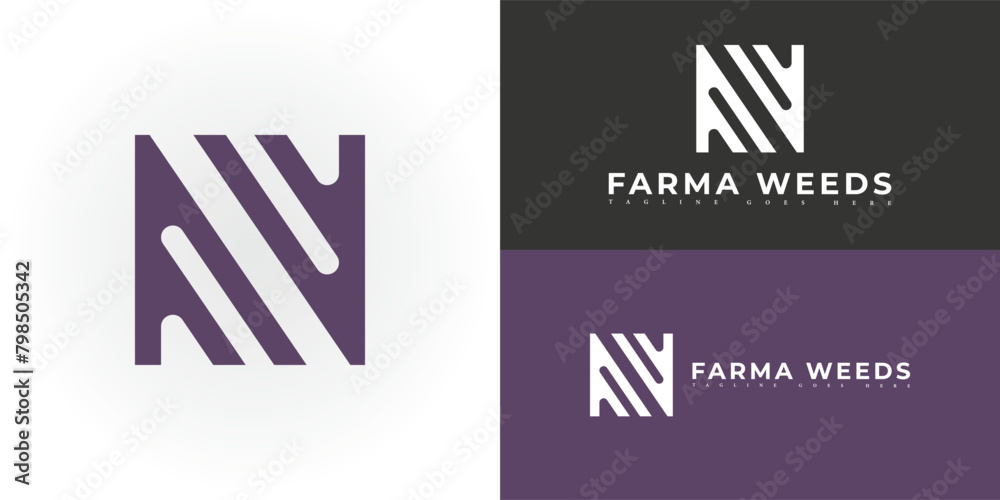 Abstract initial square letter FW or WF logo in purple color isolated on multiple background colors. The logo is suitable for high-end cannabis company icon logo design inspiration templates. Abstract initial square letter FW or WF logo in purple color isolated on multiple background colors. The logo is suitable for high-end cannabis company icon logo design inspiration templates.