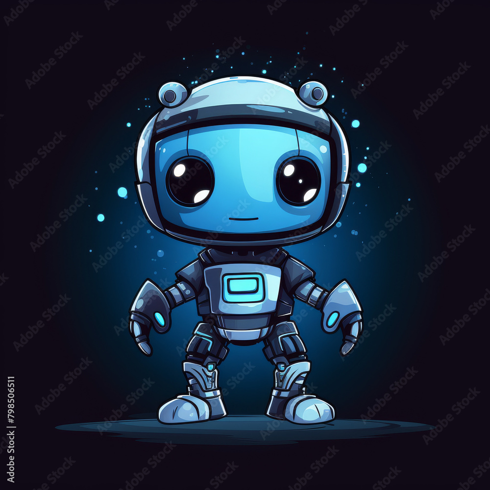 Cute Cartoon Robot with Blue Face
Cute Cartoon Robot with Blue Face