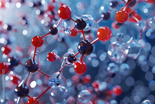 Close up of synthetic polymer molecules, highlighting innovation in chemical engineering