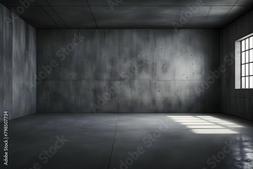 A large  empty room with a window and a wall