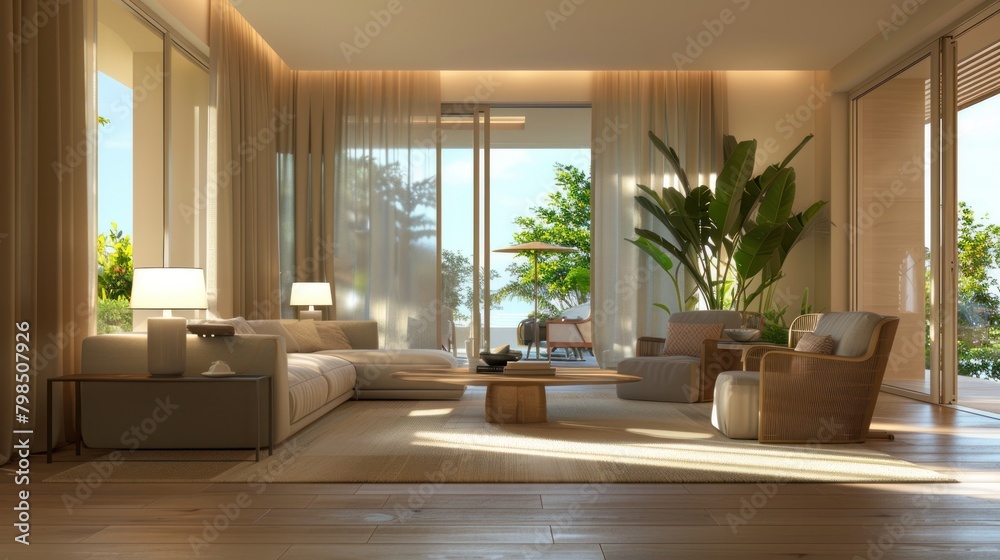 AI-generated modern interior of living room AI-generated modern interior of living room