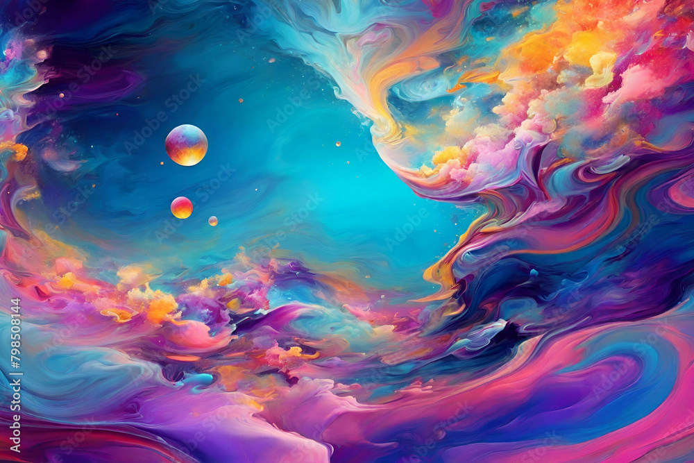 Background design of dreamy forms and colors on the subject of fantasy and abstract art Realms of Dream