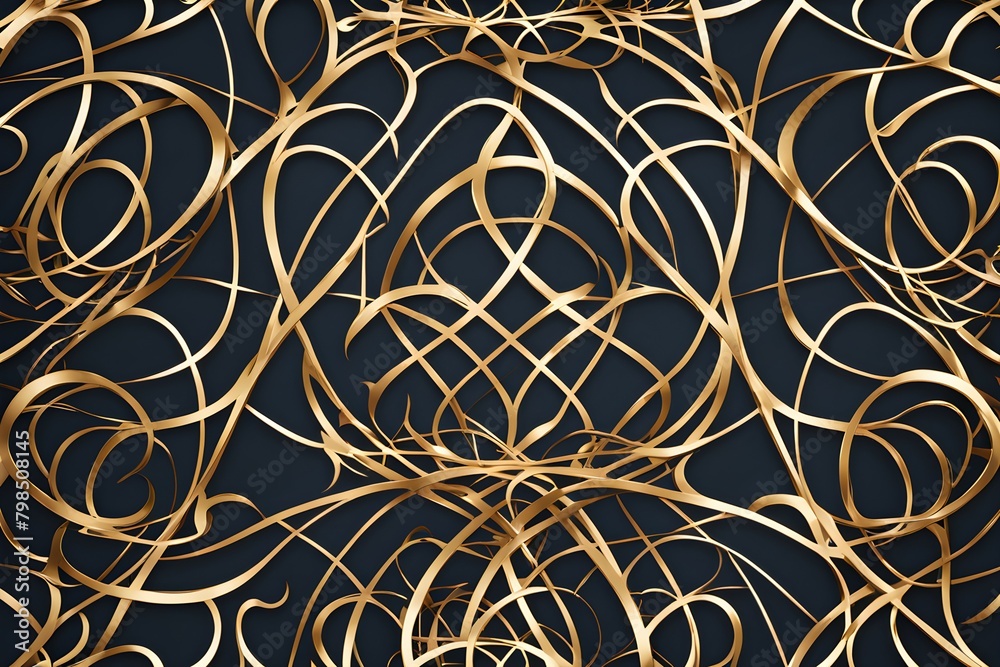 A gold and black design with a lot of gold lines A gold and black design with a lot of gold lines