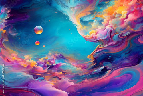 Background design of dreamy forms and colors on the subject of fantasy and abstract art Realms of Dream photo
