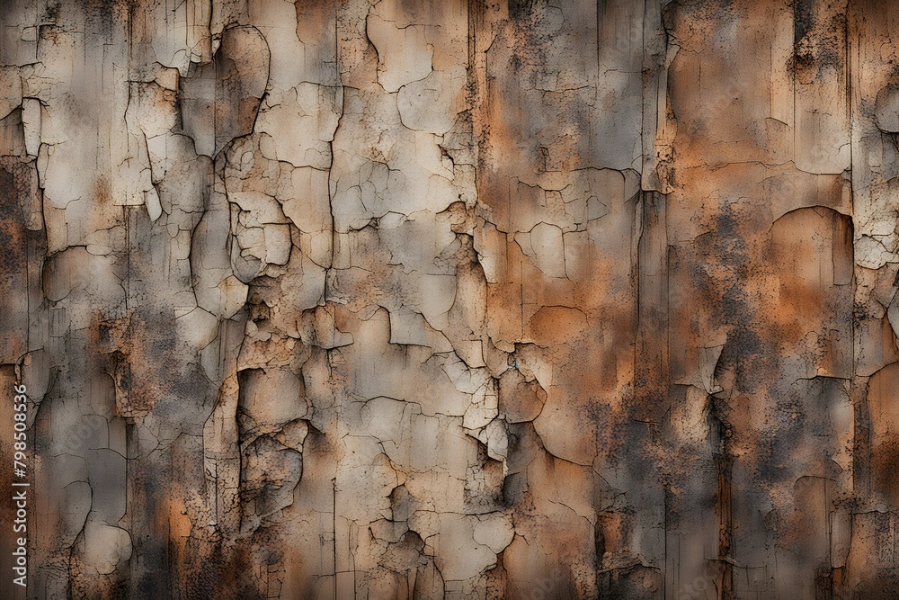 The image is of a wall with a lot of cracks and peeling paint The image is of a wall with a lot of cracks and peeling paint