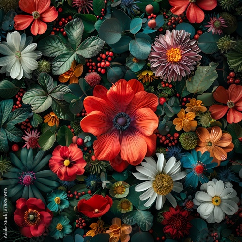 Capture the intricate beauty of Financial Trends in Floral Photography from a striking aerial view  incorporating vibrant colors and intricate patterns using innovative drone photography techniques