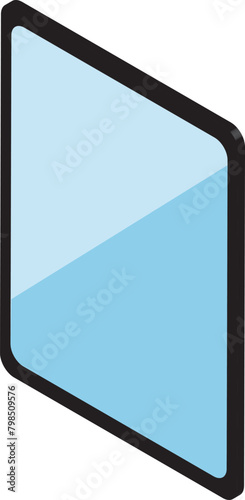 アイソメトリック　タブレット　アイパッド　フレーム　背景　アイコン　シンプル　イラスト素材