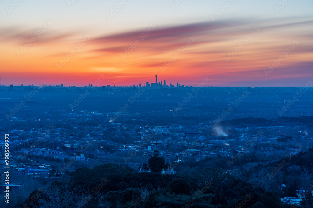 Morning twilight of Beijing from Western Hills Morning twilight of Beijing from Western Hills