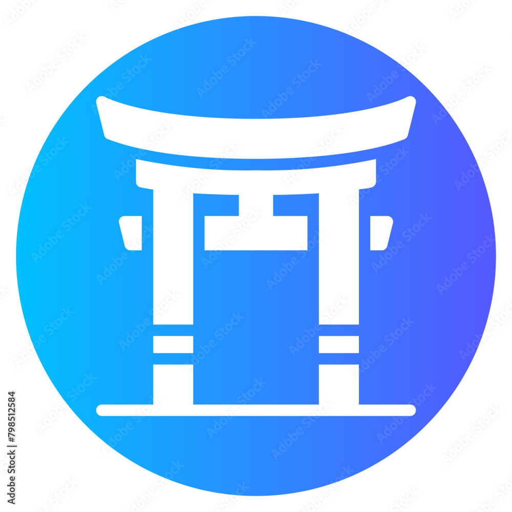 torii gate gradient icon torii gate gradient icon