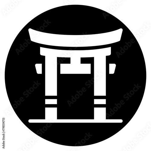 torii gate glyph icon