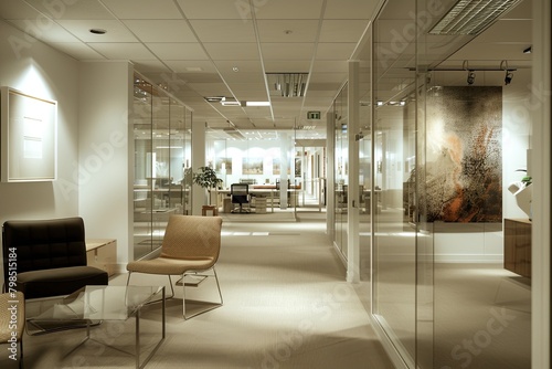 Corporate Modern Space  Abstract Backgrounds   Spacious Interiors in Cool Tones