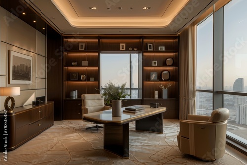 Modern Corporate Spaces  Crafting Luxury with Neutral Tones and Prime Lighting