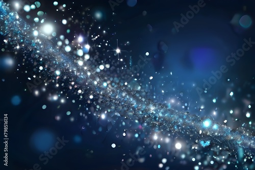 Abstract Blurred Blue Silver Glittering Shine, Background HD, Illustrations Generative AI
