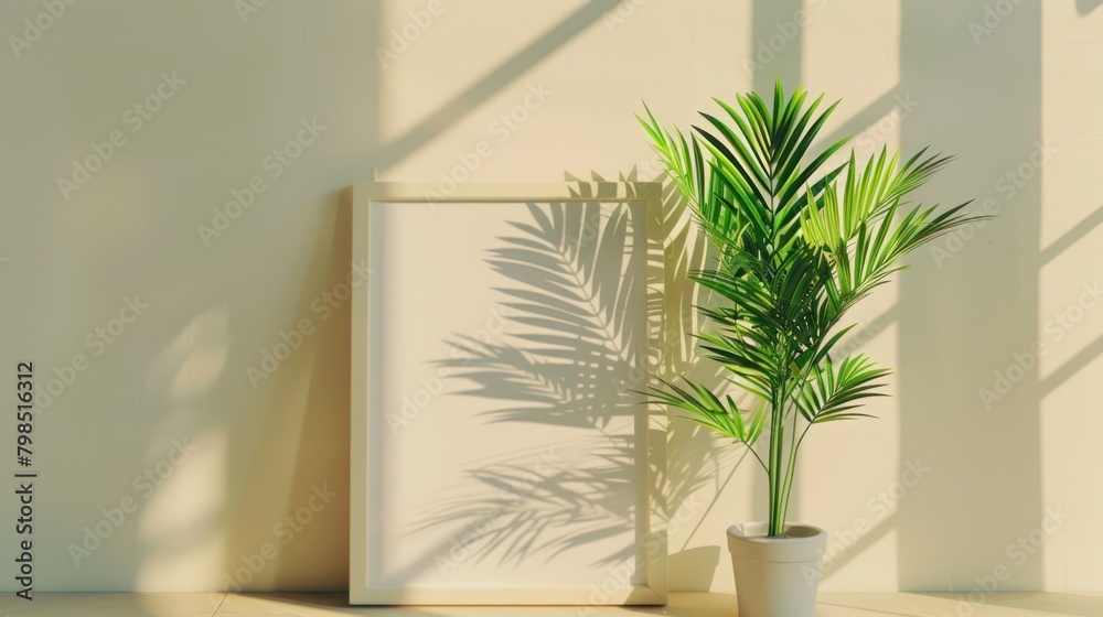 close up White frame in modern interior AI generated close up White frame in modern interior AI generated