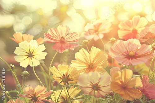 Flowers Nature Vintage: Spring Sun Bright Floral Field Design