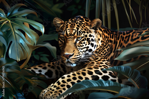 leopard in tropical forest 