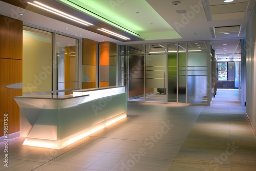 Abstract Contemporary Modern Business Space: Illuminated Spacious Designs