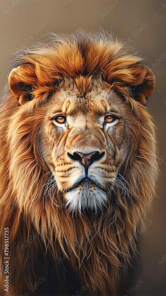 Captivate your audience with a photorealistic frontal view of a majestic lion in a detailed oil painting style Showcasing every intricate feature and expression of the king of the jungle Captivate your audience with a photorealistic frontal view of a majestic lion in a detailed oil painting style Showcasing every intricate feature and expression of the king of the jungle