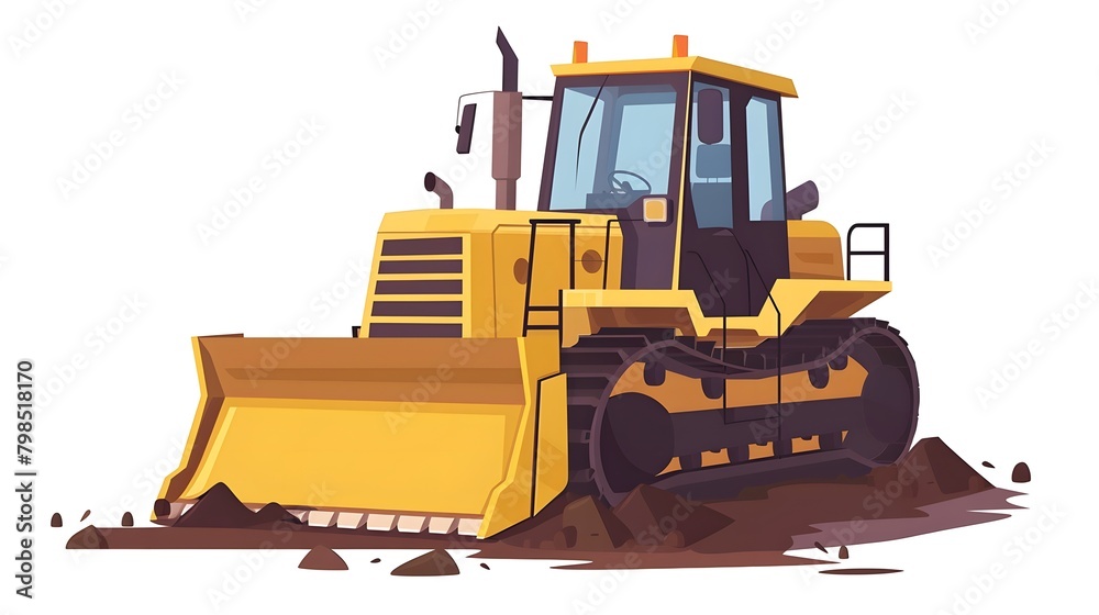 bulldozer heavy equipment illustration created using AI