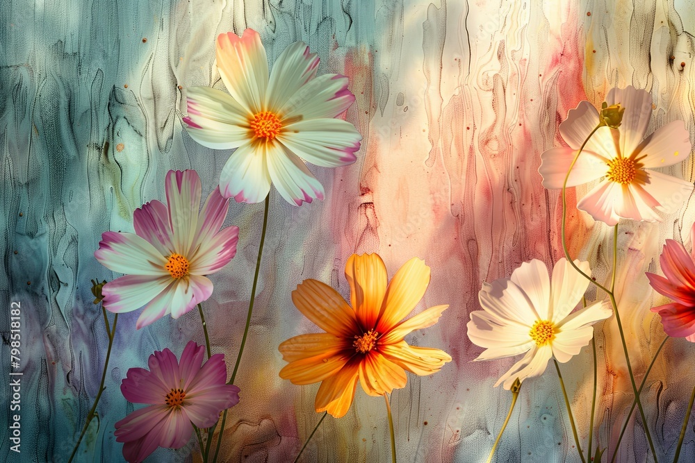 Spring Nature Dance: Vintage Floral Abstract Beauty