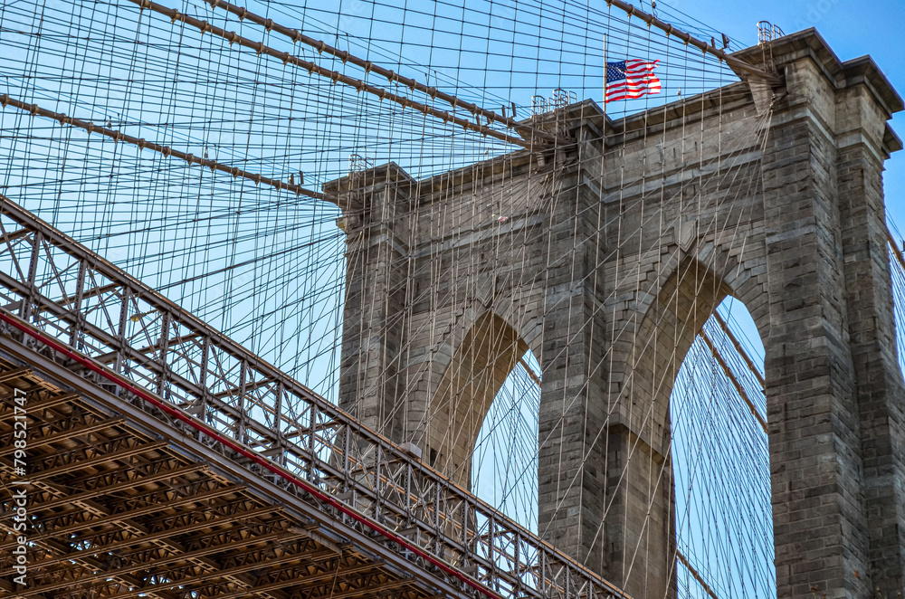 Fototapeta premium New Rok city bridge, Brooklyn Bridge