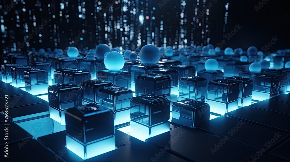 Fototapeta premium Abstract neon light background, Generative AI