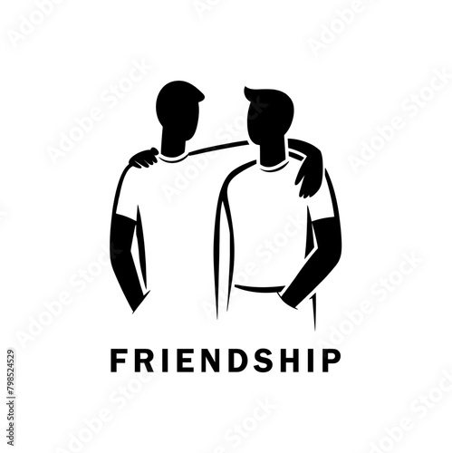 friendship simple vector black white logo