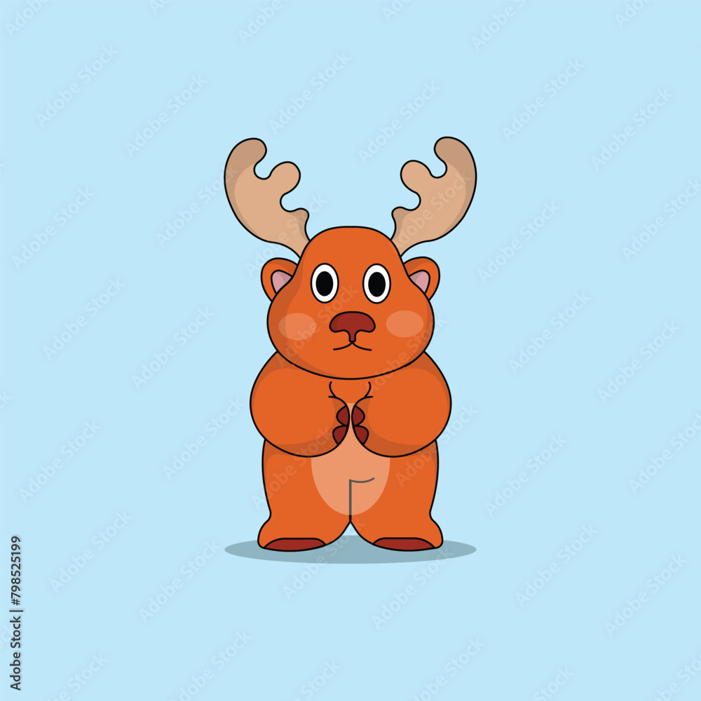 cute deer cartoon vector icon illustration.animal icon illustration. flat style concept cute cute deer cartoon vector icon illustration.animal icon illustration. flat style concept cute
