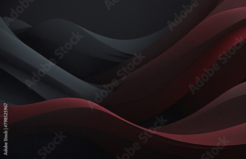 Dark grey and red waves background