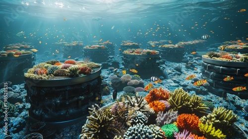 Techno-Reef Systems: An Artificial Ocean Ecosystem - Innovative Technology and Marine Life Exploration photo